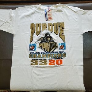 Purdue Alamo Bowl Champions 1997 White Graphic Tee